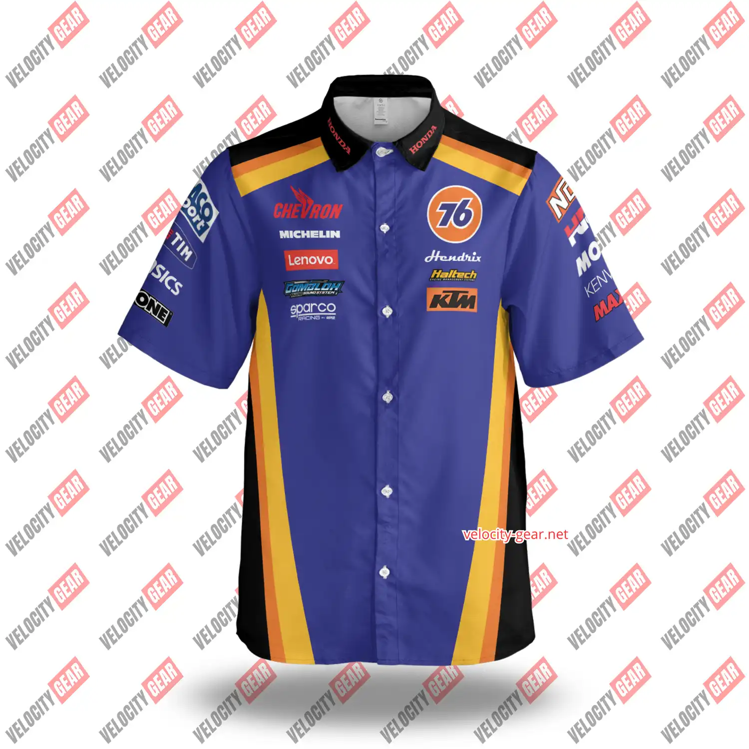 Honda Racing Pit Crew Inspired Button Shirt β Lightweight Mechanic Style